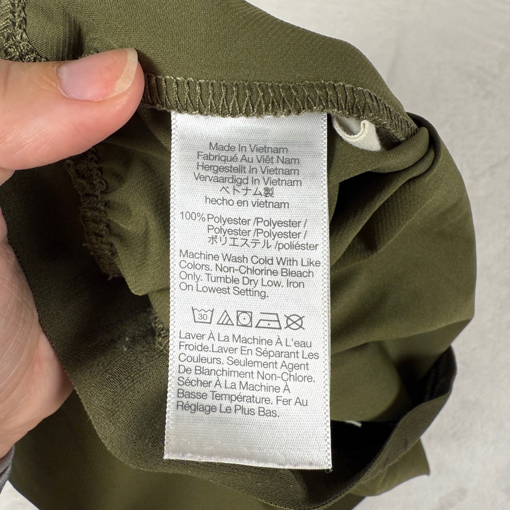 Madewell‎ MWL Olive Green Canvas Athletic Shorts Size S Elastic Waist Logo Band - Picture 6 of 7